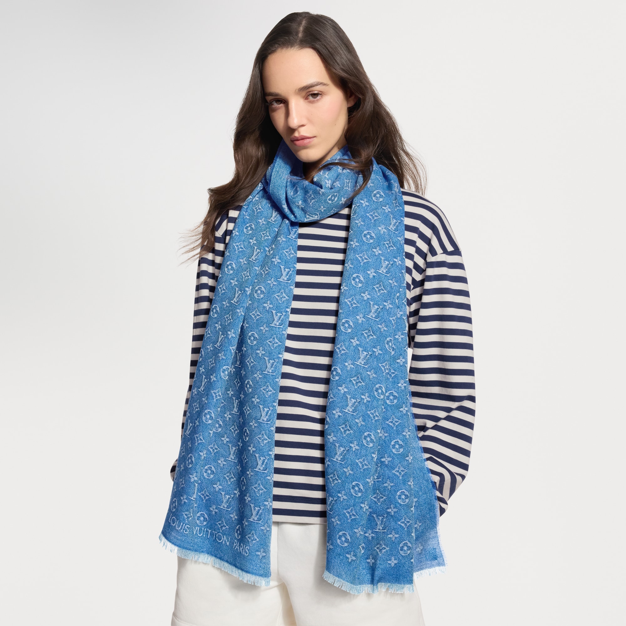 LV Denim Stole . - Luxury Accessories - M98113 Blue | LOUIS